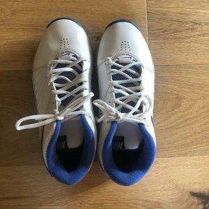 Size 6.5 white/blue Nike basketball shoes